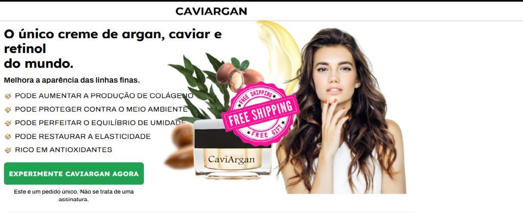 O único creme de argan, caviar e retinol do mundo.